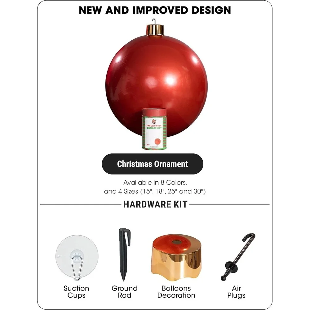 Inflatable Oversized Ornament Jumbo Christmas Ball 25